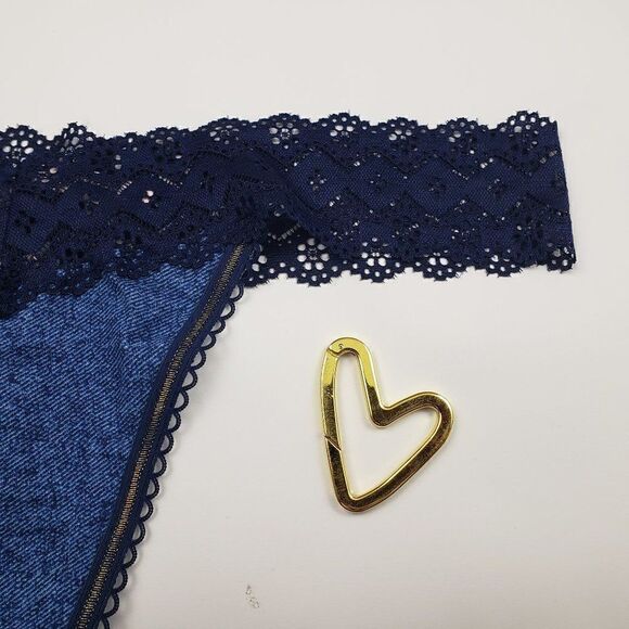 VS Super Sexy Blue Lace THONG XLARGE - Picture 3 of 4